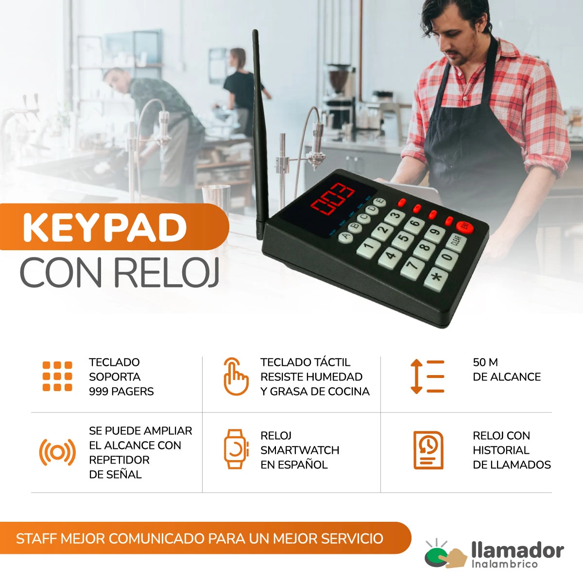 Teclado llamador Cocina a Mozos