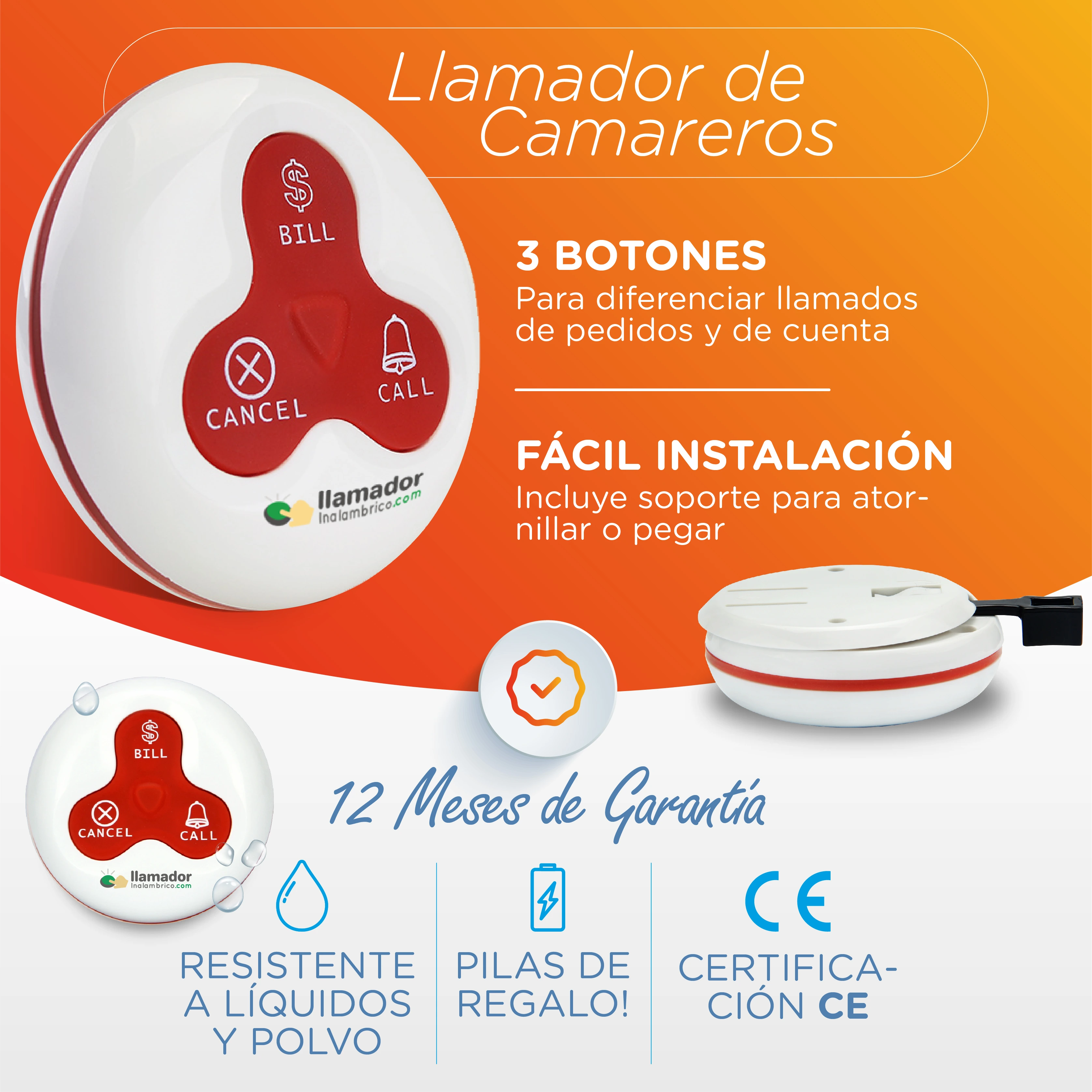 Kit Llamador de mozos con Display