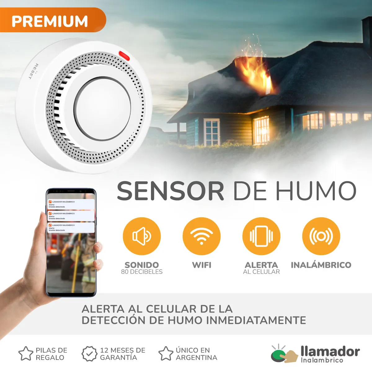 Sensor de Humo Inalambrico